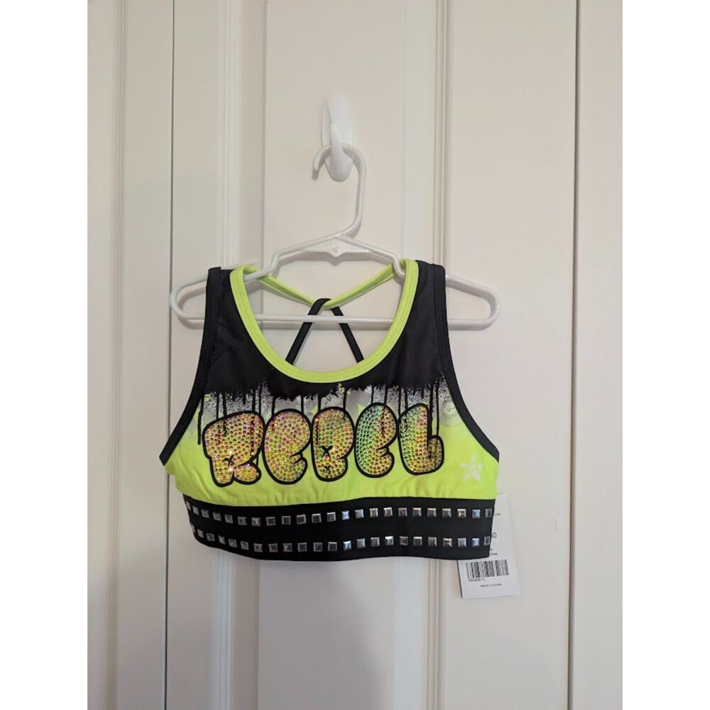 NWT rebel athletic Rockstar Vibes Halloween bra Youth Large cheer dance